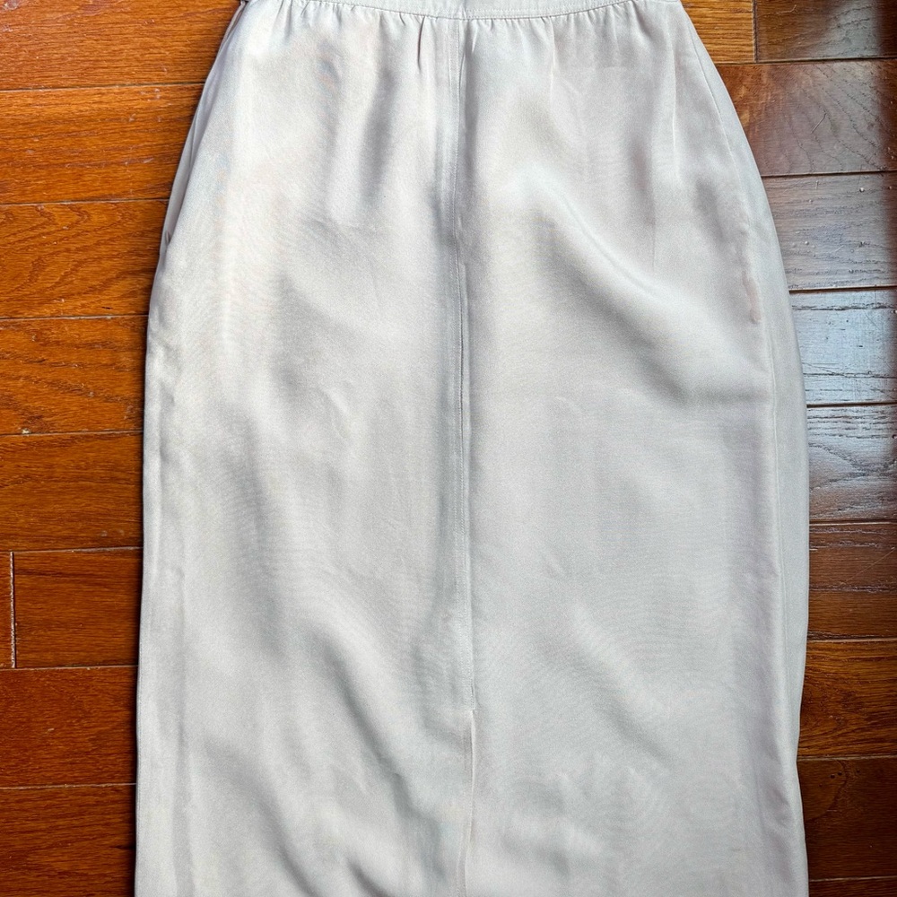 Escada High-Waist Pink Faux Wrap Silk Skirt - Picture 2 of 5